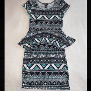 Rue21 black and teal body-con dress